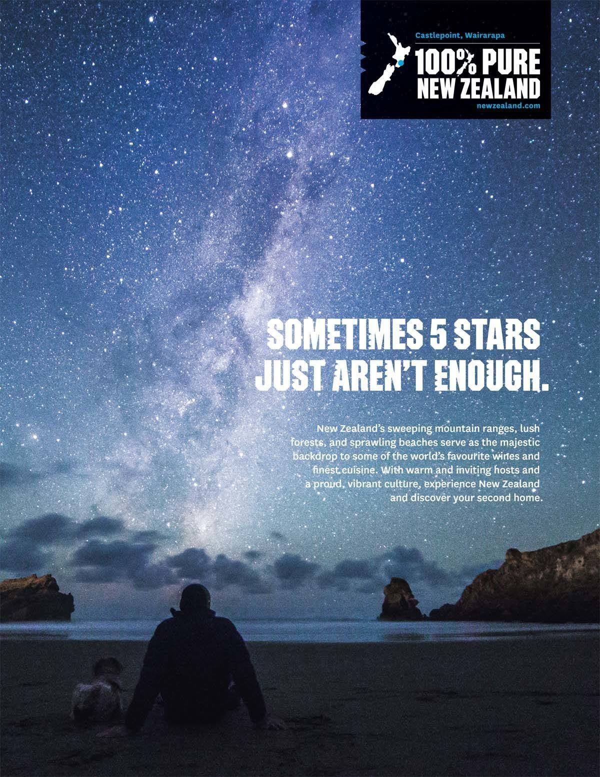 Manchmal sind 5 Sterne nicht genug: Neuseeland-Motiv der Agentur XY.
