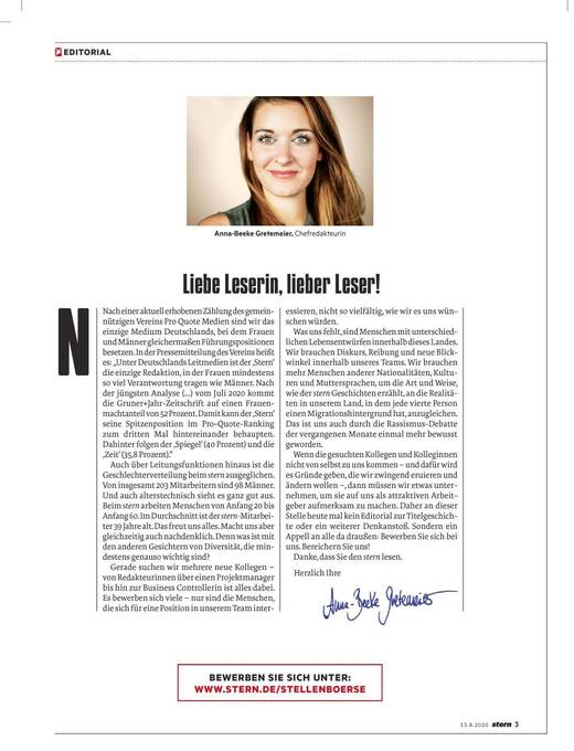 Stern-Editorial von Anna-Beeke Gretemeier