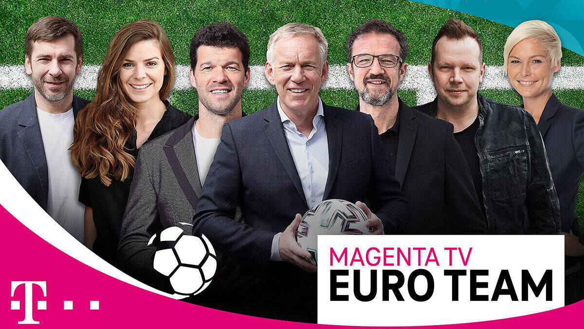Die Mannschaft: Unter anderem mit Fredi Bobic, Johannes B. Kerner und Wolff Fuss tritt die Telekom bei der Fußball-EM an.