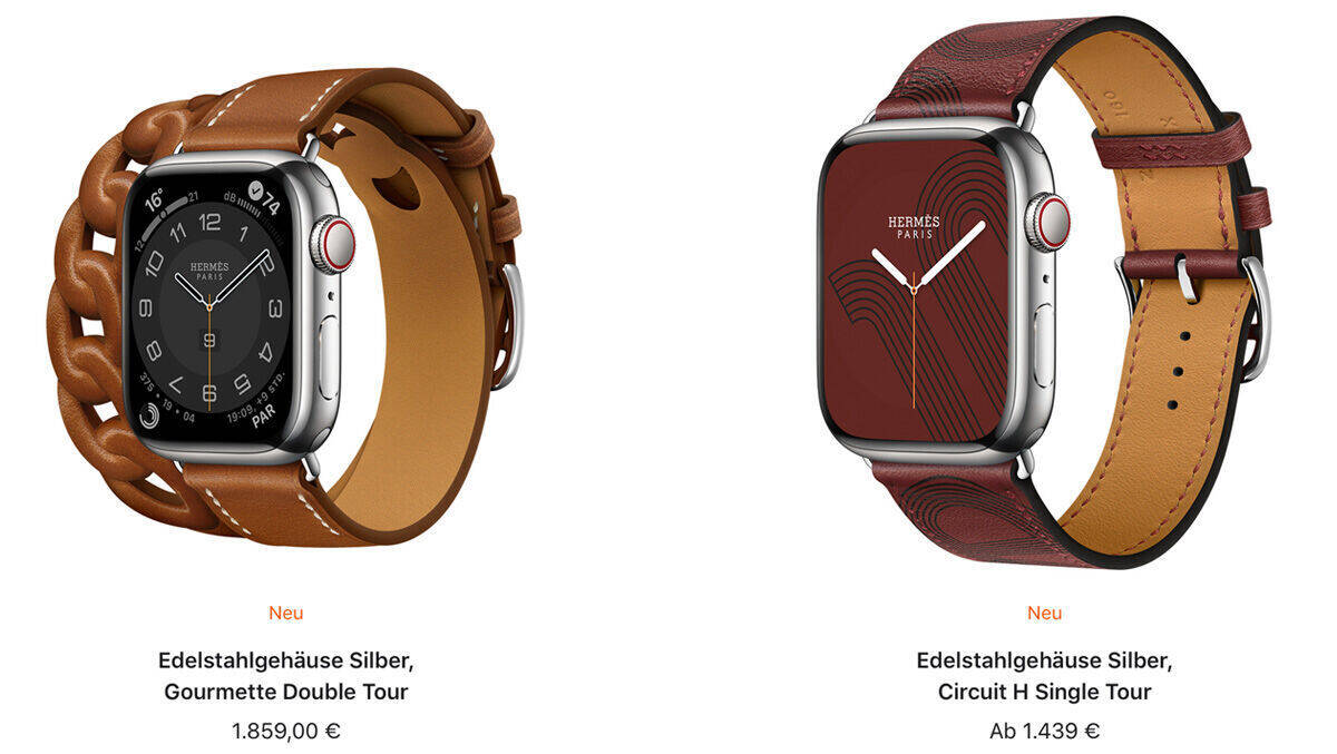 1.859 Euro für Hermès-Luxus – teurer geht es bei der Apple Watch 7 derzeit nicht.