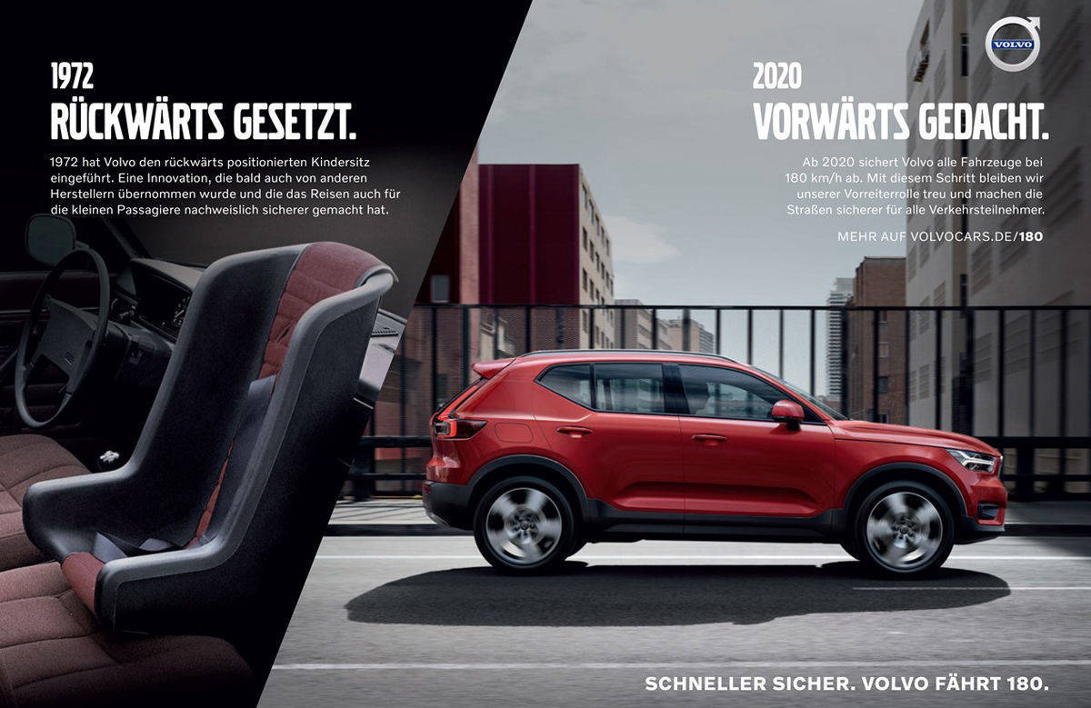 Eines der Anzeigenmotive aus der aktuellen Volvo-Kampagne.