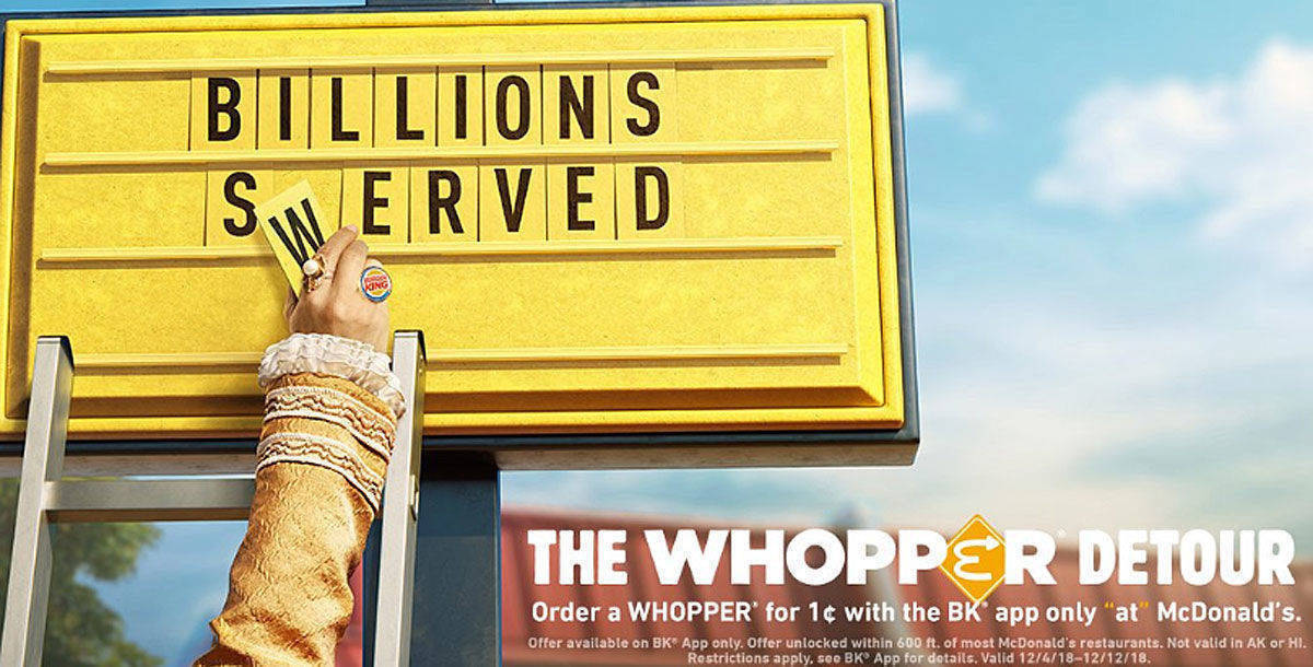 Grand Prix bei den Cannes Lions: "The Whopper Detour" von Burger King.