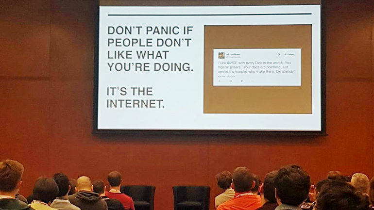 "Keine Panik. Es ist nur das Internet", lautete ein Ratschlag von Perre van den Brink, Head of Content bei Vice Benelux.