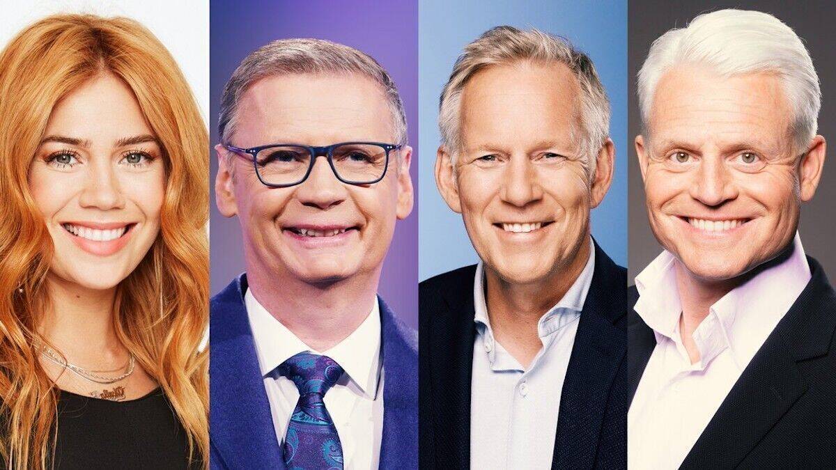 Das Promiaufgebot der neuen RTL-Show v.l.n.r.: Palina Rojinski, Günther Jauch, Johannes B. Kerner und Guido Cantz.