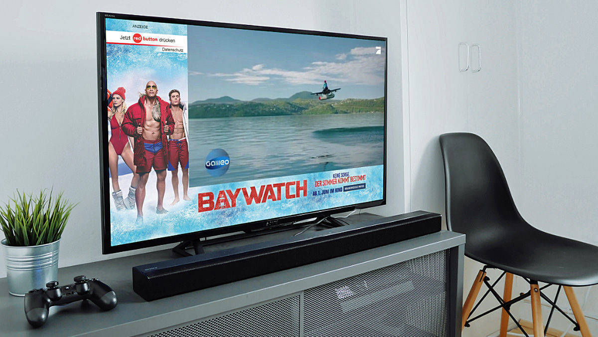 Werbung mit Addressable TV bei "Baywatch": Dieser TV-Haushalt befindet sich in einer regenreichen Region.